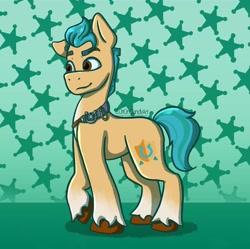 Size: 1080x1077 | Tagged: safe, artist:c0tt0ncandyart, imported from derpibooru, hitch trailblazer, earth pony, pony, abstract background, g5, male, solo, stallion