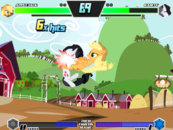 Size: 637x480 | Tagged: safe, imported from ponybooru, applejack, rarity, earth pony, unicorn, fighting is magic, dracularity, fan game, palette swap, recolor, them fightin magic, them fightin magic: return of harmony
