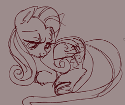 Size: 931x786 | Tagged: safe, artist:buttercupsaiyan, imported from twibooru, fluttershy, image, lying down, png, sketch