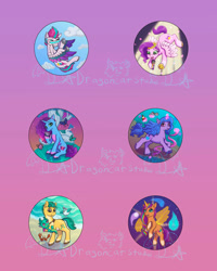 Size: 2400x3000 | Tagged: safe, artist:dragoncat, artist:dragoncatdraws, imported from derpibooru, hitch trailblazer, izzy moonbow, pipp petals, sunny starscout, zipp storm, alicorn, bird, butterfly, crab, dragon, earth pony, pegasus, pony, seagull, unicorn, applejack (g5), baby, baby dragon, beach, button, button design, crystal, cup, diadem, earth pony crystal, female, fluttershy (g5), flying, food, g5, glue, gradient background, holding a dragon, horn, jewelry, kenneth, magic, magic aura, male, mane five, mane seven (g5), mane six (g5), mane stripe sunny, mare, mcsnips-a-lot, microphone, misty brightdawn, night, night sky, ocean, papa hitch, pegasus crystal, pinkie pie (g5), race swap, rad-visor, rainbow dash (g5), rarity (g5), rebirth misty, regalia, ribbon, singing, sky, sparky sparkeroni, spotlight, spread wings, stallion, sunnycorn, tea, teacup, tin can, tree, twilight sparkle (g5), unicorn crystal, unity crystals, visor, water, wings