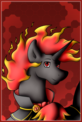 Size: 2401x3601 | Tagged: safe, artist:thebenalpha, imported from derpibooru, oc, oc only, oc:hemiblaze, alicorn, alicorn oc, cape, clothes, horn, necktie, solo, wings
