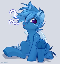 Size: 1872x2000 | Tagged: safe, artist:shelti, oc, oc only, pony, confused, male, sitting, stallion