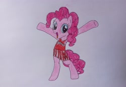 Size: 4160x2871 | Tagged: safe, anonymous artist, derpibooru exclusive, imported from derpibooru, pinkie pie, 2025, female, in memoriam, open mouth, rest in peace, richard simmons, simple background, solo, solo female, traditional art, tribute, white background