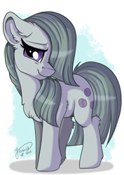 Size: 2894x4093 | Tagged: safe, artist:julunis14, imported from derpibooru, marble pie, earth pony, pony, chest fluff, cute, ear fluff, female, hair over one eye, high res, leg fluff, looking at you, marblebetes, mare, solo