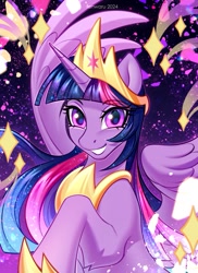 Size: 791x1087 | Tagged: safe, artist:fenwaru, imported from derpibooru, twilight sparkle, alicorn, pony, abstract background, solo, twilight sparkle (alicorn)