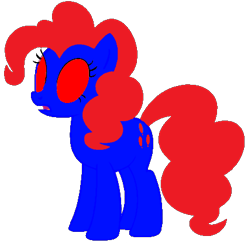 Size: 424x427 | Tagged: safe, artist:sbrown34, imported from derpibooru, pinkie pie, eyestrain warning, female, inverted colors, simple background, solo, transparent background