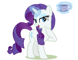 Size: 900x695 | Tagged: safe, imported from derpibooru, rarity, pony, unicorn, cup, female, horn, magic, mare, mug, open mouth, simple background, solo, telekinesis, transparent background