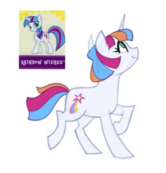 Size: 959x1000 | Tagged: safe, artist:partyponypower, imported from derpibooru, rainbow wishes, pony, unicorn, female, horn, mare, simple background, solo, white background