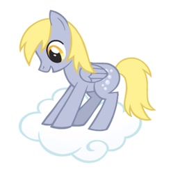 Size: 982x1000 | Tagged: safe, artist:partyponypower, imported from derpibooru, derpy hooves, pegasus, pony, cloud, female, mare, on a cloud, simple background, solo, white background