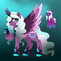 Size: 3000x3000 | Tagged: safe, artist:emera33, imported from derpibooru, opaline arcana, alicorn, pony, female, g5, gradient background, mare, my little pony: tell your tale, redesign, solo