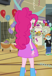 Size: 384x563 | Tagged: safe, imported from derpibooru, screencap, pinkie pie, snips, equestria girls, back of head