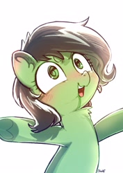Size: 2480x3508 | Tagged: safe, artist:izuchi, imported from derpibooru, oc, oc only, oc:filly anon, female, female oc, filly, foal, hoof heart, solo, underhoof