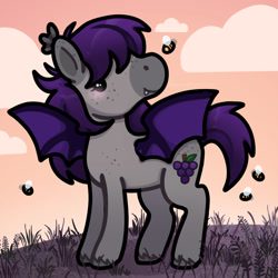 Size: 1000x1000 | Tagged: safe, artist:somestupidfrog, imported from derpibooru, oc, bat pony, bee, insect, bat pony oc, bat wings, solo, vector, wings