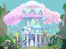 Size: 4096x3075 | Tagged: safe, imported from derpibooru, tree of harmony, my little pony color by magic, uprooted, .svg available, background, budge studios, castle of the royal pony sisters, everfree forest, my little pony, no pony, official, scenery, scenic ponyville, svg, treehouse of harmony, vector