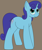 Size: 1615x1912 | Tagged: safe, artist:craftedburb, imported from derpibooru, blueberry ice, pony, unicorn, blue body, blue mane, brown background, female, horn, mare, simple background, solo