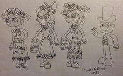 Size: 1280x796 | Tagged: safe, artist:rowserlotstudios1993, imported from derpibooru, apple bloom, scootaloo, spike, sweetie belle, human, equestria girls, adorabloom, apple bloom's bow, basket, bow, clothes, cute, cutealoo, cutie mark crusaders, cutie mark cuties, diasweetes, dress, equestria girls-ified, female, floral head wreath, flower, flower girl, flower girl dress, hair bow, hat, humanized, male, ring bearer, scootaloo also dresses in style, smiling, spikabetes, suit, top hat
