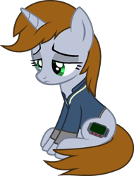 Size: 782x1029 | Tagged: safe, artist:stephen-fisher, imported from derpibooru, oc, oc:littlepip, unicorn, fallout equestria, female, horn, simple background, transparent background