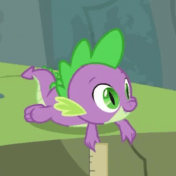 Size: 1080x1080 | Tagged: safe, edit, edited screencap, imported from derpibooru, screencap, spike, dragon, 1:1, animated, cropped, cute, lying down, male, no sound, prone, ruler, smiling, solo, spikabetes, sploot, thumbs up, webm, wingless spike