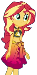 Size: 821x1673 | Tagged: safe, edit, edited screencap, editor:jacksontormbaymaz, imported from derpibooru, screencap, sunset shimmer, human, equestria girls, equestria girls series, x marks the spot, :|, background removed, belly, belly button, bikini, bikini top, clothes, cyan eyes, geode of empathy, gold skin, jewelry, leather bikini, magical geodes, midriff, my little pony equestria girls: better together, necklace, red hair, sarong, simple background, solo, sports bra, sunset shimmer's beach shorts swimsuit, swimsuit, teenager, transparent background, walking, yellow streaks