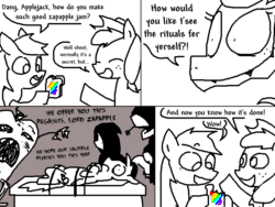 Size: 800x600 | Tagged: safe, artist:weaver, applejack, pegasus, apple, applejack's hat, comic, cowboy hat, english, female, food, g4, hat, jam, mare, sacrifice, text, zap apple, zap apple jam