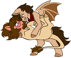 Size: 1883x1549 | Tagged: safe, artist:karensparkle, imported from derpibooru, oc, bat pony, earth pony, pony, bat pony oc, bat wings, commission, couple, duo, earth pony oc, female, oc x oc, sfw, shipping, wings, ych example, your character here