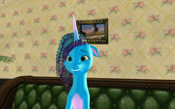 Size: 1920x1200 | Tagged: safe, artist:puzzlshield2, imported from derpibooru, 3d, 3d render, cute, g5, misty brightdawn, mistybetes, mmd, my little pony: make your mark, my little pony: make your mark chapter 2, recreation, scene interpretation, smiling, the traditional unicorn sleep-over