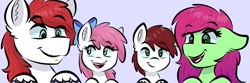 Size: 1500x500 | Tagged: safe, artist:doodle-hooves, oc, oc only, pony, colt, cute, family, female, filly, male, mare, stallion