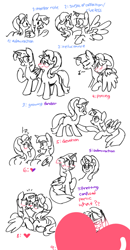 Size: 724x1395 | Tagged: safe, artist:driftwoodpony, imported from derpibooru, starlight glimmer, twilight sparkle, alicorn, pony, unicorn, :d, :o, blush lines, blushing, boop, bust, censored, closed mouth, comic, confused, covering mouth, doodle, duo, duo female, ear blush, emanata, embarrassed, eye clipping through hair, eye contact, eyebrows, eyebrows visible through hair, eyes closed, feathered wings, female, floppy ears, flustered, folded wings, full body, giggling, grayscale, grin, heart, holding hooves, horn, horns are touching, huff, hug, humming, implied kissing, lesbian, lidded eyes, looking at each other, looking at someone, looking sideways, lying down, mare, monochrome, music notes, narrowed eyes, nervous, nervous grin, noseboop, one ear down, open mouth, open smile, partial color, prone, raised eyebrow, raised hoof, shipping, side view, simple background, sitting, smiling, smiling at each other, smiling at someone, spread wings, standing, startled, stifling laughter, sweat, sweatdrop, sweating profusely, talking, three quarter view, twilight sparkle (alicorn), twistarlight, underhoof, wavy mouth, white background, wide eyes, winghug, wings
