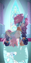 Size: 2981x5977 | Tagged: safe, artist:interstellar-quartz, imported from derpibooru, princess flurry heart, oc, oc:whirlwind romance, pony, dark magic, magic, solo, stained glass