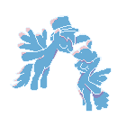 Size: 576x576 | Tagged: safe, artist:violavaquita, earth pony, ghost, pegasus, pony, undead, animated, dancing, duo, female, hat, loop, male, mare, pixel art, simple background, song in the description, spin, stallion, top hat, transparent background
