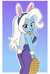 Size: 1624x2400 | Tagged: safe, artist:qsky, imported from derpibooru, trixie, equestria girls, bunny suit, clothes, easter, gradient background, holiday, solo