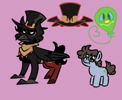 Size: 988x809 | Tagged: safe, imported from derpibooru, earth pony, hippogriff, pony, colt, crossover, cutie mark, edgar (poptropica), foal, male, monster carnival island, ponified, poptropica, ringmaster raven