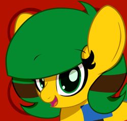 Size: 1050x1000 | Tagged: safe, artist:jerkface, oc, oc:blocky bits, female, looking at you, simple background, solo, solo female