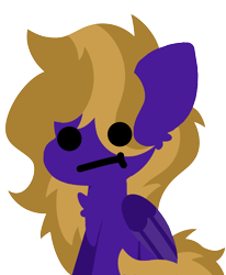 Size: 2310x2799 | Tagged: safe, artist:moonydusk, imported from derpibooru, part of a set, oc, oc only, oc:wing front, pegasus, pony, brown mane, brown tail, chest fluff, dots for eyes, ear fluff, emote, longer mane, looking at you, male, purple fur, simple background, solo, stallion, straight face, tail, transparent background, unamused