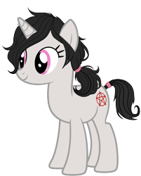 Size: 2218x2753 | Tagged: safe, artist:edy_january, artist:starryshineviolet, edit, editor:edy january, imported from derpibooru, vector edit, oc, oc only, oc:ashley graves, pony, unicorn, female, horn, mare, pink eyes, ponytail, short hair, short tail, simple background, solo, tail, tcoaal, the coffin of andy and leyley, transparent background, vector