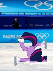 Size: 708x944 | Tagged: safe, imported from derpibooru, twilight sparkle, pony, winter wrap up, irl, my little pony, olympics, photo, ponies in real life, skating