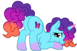 Size: 4326x2857 | Tagged: safe, artist:ejlightning007arts, imported from derpibooru, unicorn, butt, female, flank, g5, g5 to g4, generation leap, horn, misty brightdawn, mistybutt, plot, rebirth misty, simple background, sultry pose, transparent background, vector