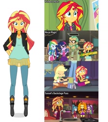 Size: 1280x1440 | Tagged: safe, edit, edited screencap, imported from derpibooru, screencap, adagio dazzle, applejack, aria blaze, rainbow dash, sci-twi, sonata dusk, sunset shimmer, twilight sparkle, human, equestria girls, clothes, cyan eyes, denim, dress, full body, geode of empathy, humanized, jacket, jeans, kisekae, leather, leather jacket, long hair, magical geodes, pants, pixel art, simple background, speechless, spnati, sprite, surprised, the dazzlings, toaster, two toned hair, white background