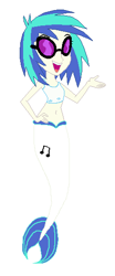 Size: 228x550 | Tagged: safe, artist:ocean lover, artist:selenaede, imported from derpibooru, dj pon-3, vinyl scratch, human, mermaid, equestria girls, bare midriff, bare shoulders, base, belly, belly button, clothes, cutie mark, female, fins, fish tail, goggles, hand on hip, mermaid tail, mermaidized, mermay, midriff, ms paint, open mouth, simple background, smiling, species swap, tail, tail fin, tanktop, tomboy, white background