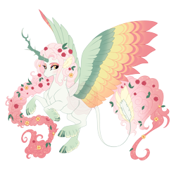 Size: 6400x6300 | Tagged: safe, artist:gigason, imported from derpibooru, oc, oc:spring awakening, alicorn, pony, absurd resolution, colored wings, female, mare, multicolored wings, simple background, solo, transparent background, wings