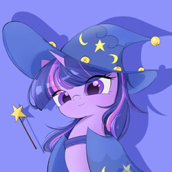 Size: 2500x2500 | Tagged: artist needed, source needed, safe, imported from derpibooru, twilight sparkle, pony, unicorn, hat, horn, unicorn twilight, wizard hat, wizard robe