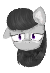 Size: 444x640 | Tagged: safe, artist:ariaofcanterlot, imported from derpibooru, octavia melody, earth pony, pony, disembodied head, floppy ears, looking at you, simple background, solo, white background