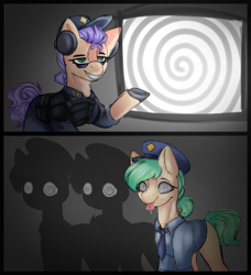 Size: 1067x1170 | Tagged: safe, artist:licodraws, imported from derpibooru, pony, 2 panel comic, comic, hypnosis, story included