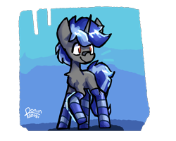 Size: 2500x2000 | Tagged: safe, artist:ronin20181, imported from derpibooru, oc, oc only, pony, unicorn, clothes, horn, socks, solo, striped socks, unicorn oc