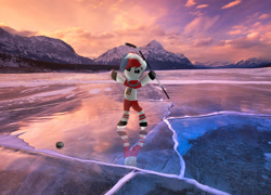 Size: 3524x2537 | Tagged: safe, artist:leeileria, imported from derpibooru, oc, oc only, pony, bipedal, czech republic, hockey, ice hockey, nation ponies, ponified, solo, sports