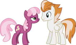Size: 1191x703 | Tagged: safe, artist:90sigma, artist:kamyk962, edit, imported from derpibooru, vector edit, cheerilee, fire streak, earth pony, pegasus, pony, duo, duo male and female, female, grin, male, mare, shipping, simple background, smiling, stallion, straight, transparent background, vector