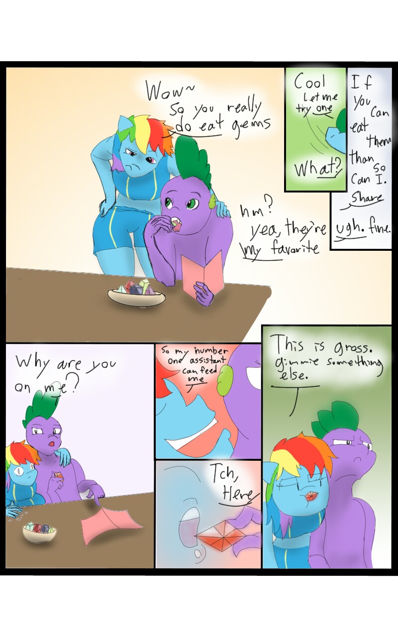 1180851 - safe, rainbow dash, spike, female, male, anthro, shipping,  straight, comic, rainbowspike, artist:steadfast hoof, daily doodle  spikedash prompt, comic:spikedash prompt comic - Ponerpics