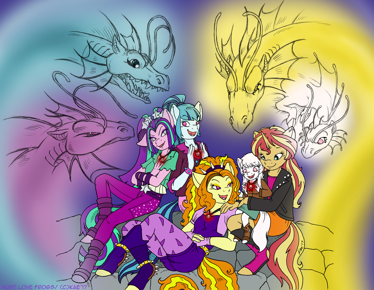 1991052 - safe, artist:azaleasdolls, artist:igugkfcdku, flash sentry,  sunset shimmer, oc, mermaid, merman, equestria girls, crossover, family,  female, male, mermaid maker, mermaid tail, mermaidized, mermanized,  offspring, parent:flash sentry, parent