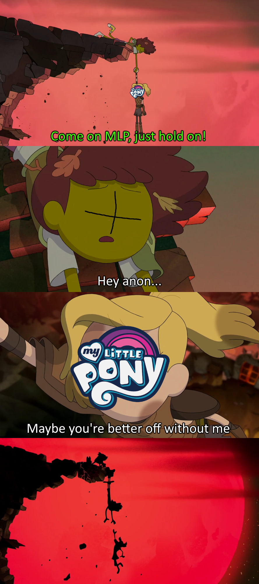 2128911 - safe, oc, edit, comic, oc:anon, /mlp/, 4chan, no pony, 1000 hours  in ms paint, reference, logo, end of ponies, fandom, goodbye, amphibia -  Ponerpics